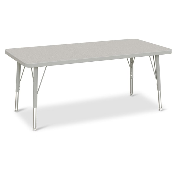 Jonti-Craft Berries Rectangle Activity Table, 24 in. x 48 in., E-height, Freckled Gray/Gray/Gray 6403JCE000 - main